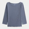 3/4 Sleeve Slash-Neck Baby Tee