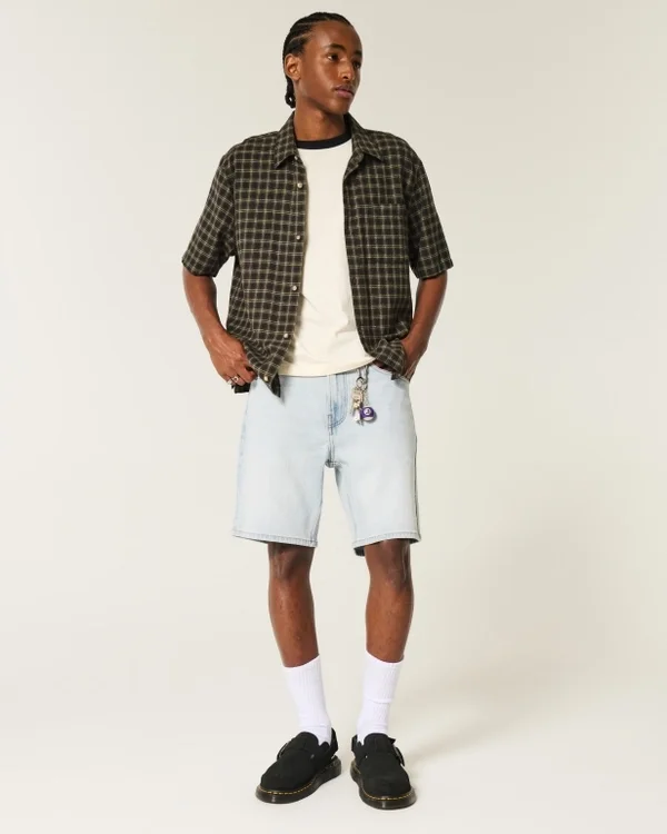 Above-the-Knee Loose Denim Shorts Above-the-Knee Loose Denim Shorts