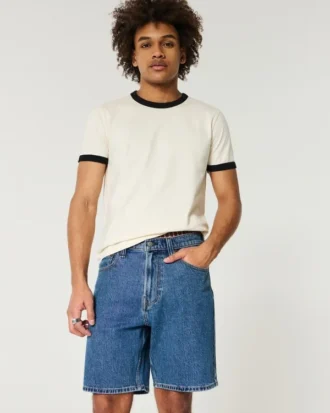 Above-the-Knee Loose Denim Shorts