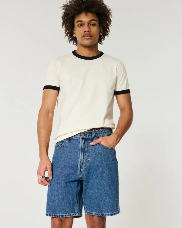 Above-the-Knee Loose Denim Shorts Above-the-Knee Loose Denim Shorts