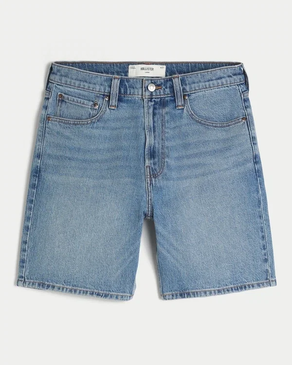 Above-the-Knee Loose Denim Shorts Above-the-Knee Loose Denim Shorts