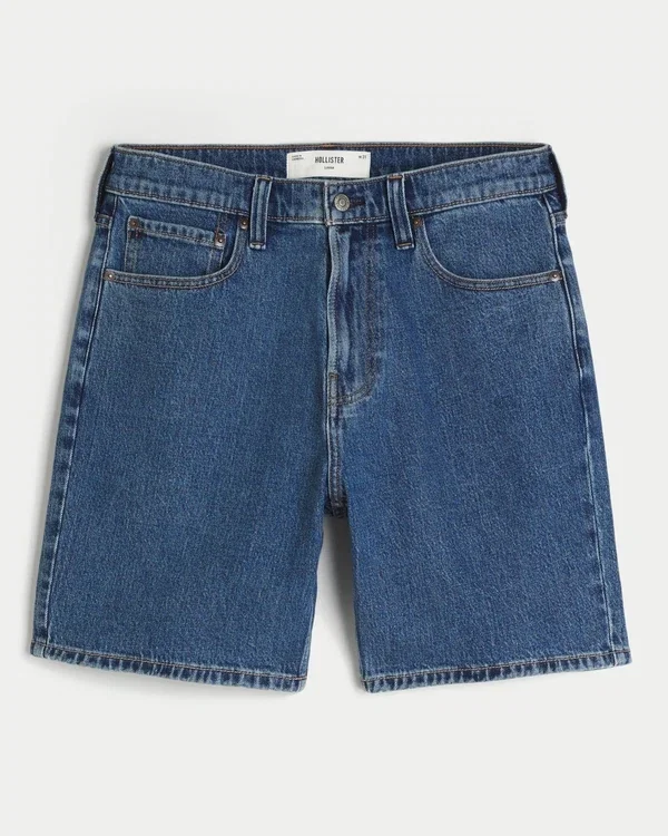 Above-the-Knee Loose Denim Shorts Above-the-Knee Loose Denim Shorts