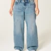 Adjustable Waist Low-Rise Medium Wash Baggy Jeans Adjustable Waist Low-Rise Medium Wash Baggy Jeans