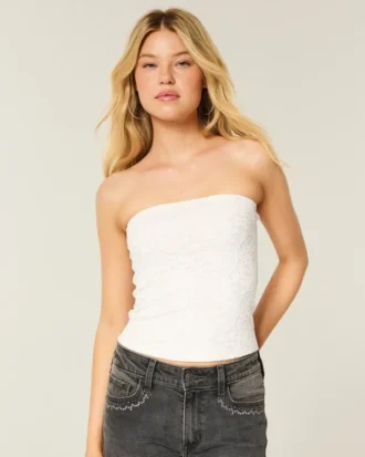 All-Over Lace Tube Top