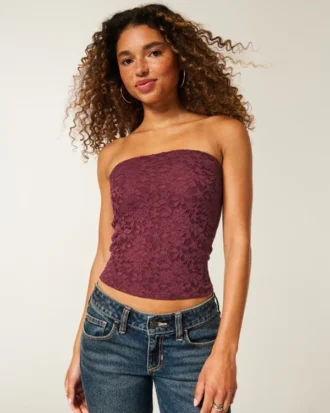 All-Over Lace Tube Top
