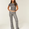 Always Cozy Knit Foldover Waist Flare Pants