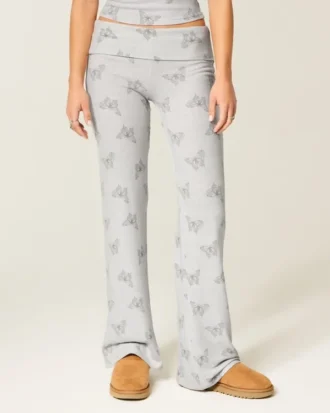 Always Cozy Knit Foldover Waist Flare Pants