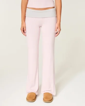 Always Cozy Knit Foldover Waist Flare Pants