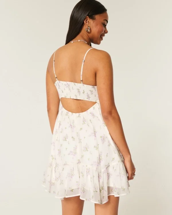 Asymmetrical Hem Chiffon Mini Dress Asymmetrical Hem Chiffon Mini Dress