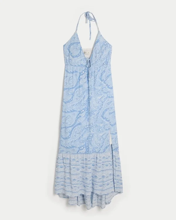 Asymmetrical Hem Halter Maxi Dress Asymmetrical Hem Halter Maxi Dress