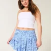 Asymmetrical Hem Tiered Mini Skort