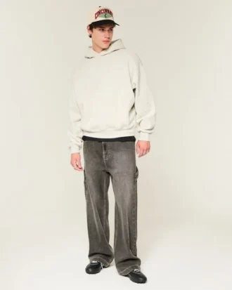 Baggy Cinch Star Applique Hoodie