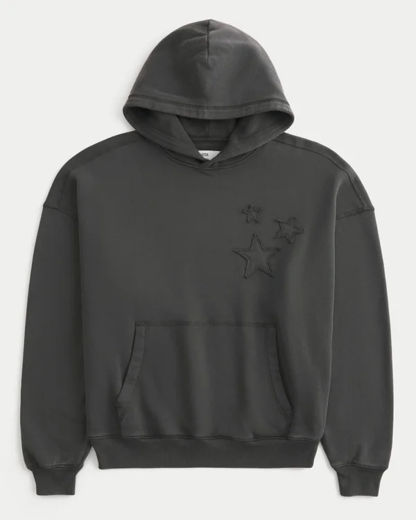 Baggy Cinch Star Applique Hoodie Baggy Cinch Star Applique Hoodie
