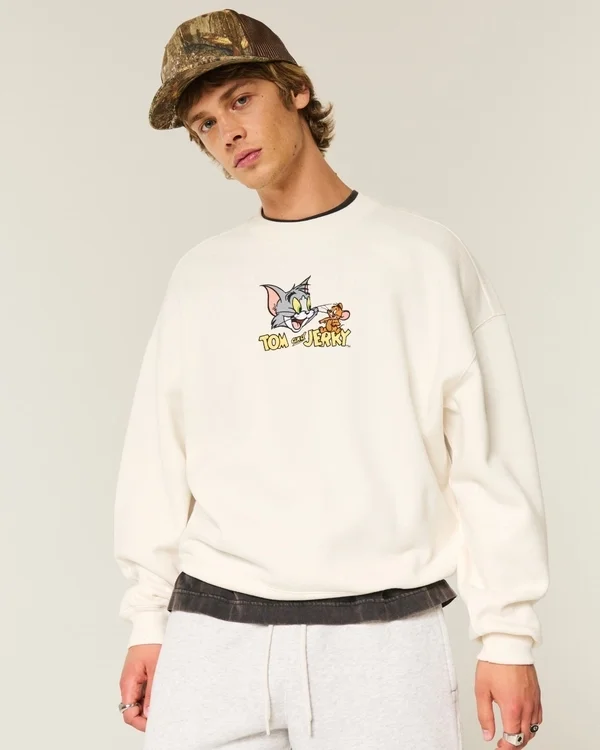 Baggy Cinch Tom and Jerry Graphic Crew Sweatshirt Baggy Cinch Tom and Jerry Graphic Crew Sweatshirt