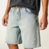 Baggy Embroidered Star Denim Shorts Baggy Embroidered Star Denim Shorts