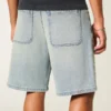 Baggy Embroidered Star Denim Shorts Baggy Embroidered Star Denim Shorts