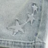 Baggy Embroidered Star Denim Shorts Baggy Embroidered Star Denim Shorts