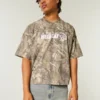 Baggy Heavyweight Crop Dodge Graphic Camo Tee