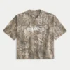 Baggy Heavyweight Crop Dodge Graphic Camo Tee
