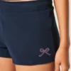 Bow Graphic Fleece Mini Shorts