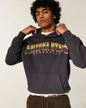 Boxy Arizona State University Sun Devils Graphic Hoodie Boxy Arizona State University Sun Devils Graphic Hoodie