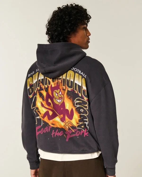 Boxy Arizona State University Sun Devils Graphic Hoodie Boxy Arizona State University Sun Devils Graphic Hoodie