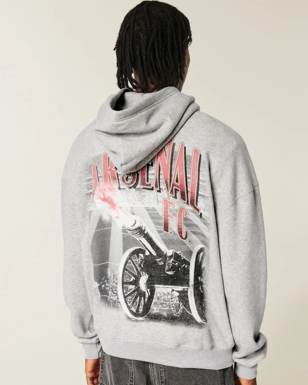Boxy Arsenal FC Graphic Hoodie Boxy Arsenal FC Graphic Hoodie