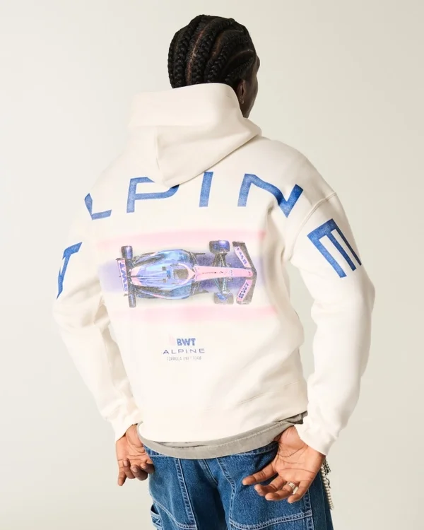 Boxy BWT Alpine Formula One Team Graphic Hoodie Boxy BWT Alpine Formula One Team Graphic Hoodie