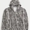 Boxy Camo Zip-Up Hoodie