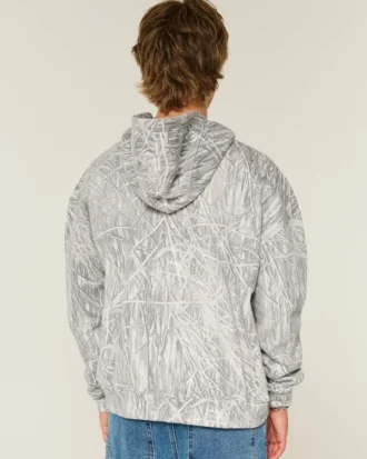 Boxy Camo Zip-Up Hoodie