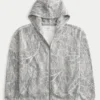 Boxy Camo Zip-Up Hoodie