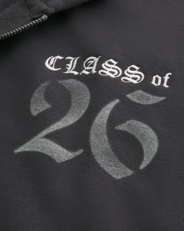Boxy Class of 26 Graphic Zip-Up Hoodie Boxy Class of 26 Graphic Zip-Up Hoodie