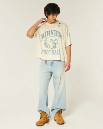 Boxy Crop Fairview Football Graphic Jersey