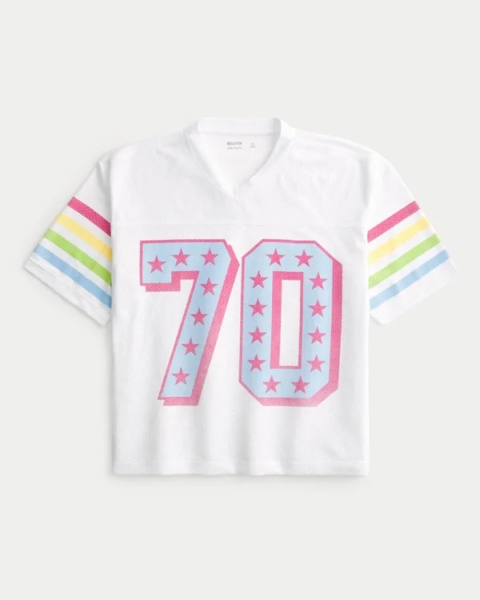 Boxy Crop Number Graphic Jersey