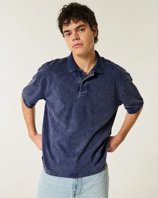 Boxy Crop Washed Polo Boxy Crop Washed Polo