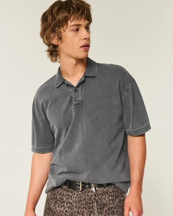 Boxy Crop Washed Polo Boxy Crop Washed Polo