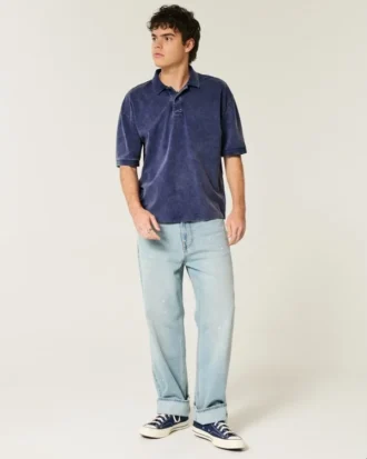 Boxy Crop Washed Polo