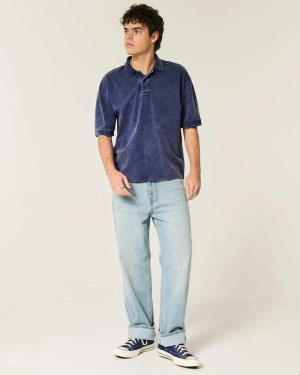 Boxy Crop Washed Polo Boxy Crop Washed Polo