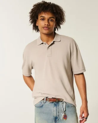 Boxy Crop Washed Polo