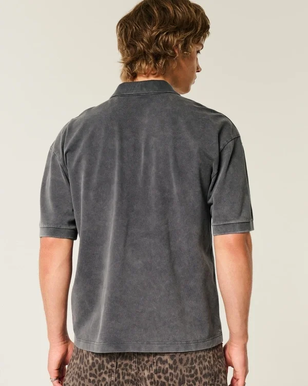 Boxy Crop Washed Polo Boxy Crop Washed Polo