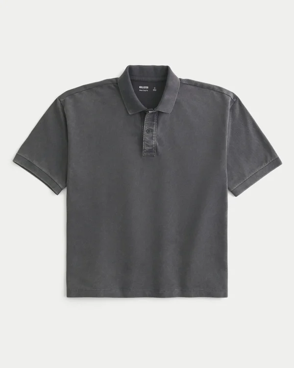 Boxy Crop Washed Polo Boxy Crop Washed Polo