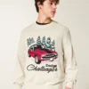 Boxy Dodge Challenger Graphic Crew Sweater