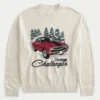 Boxy Dodge Challenger Graphic Crew Sweater