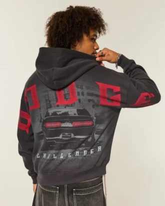 Boxy Dodge Challenger Graphic Hoodie