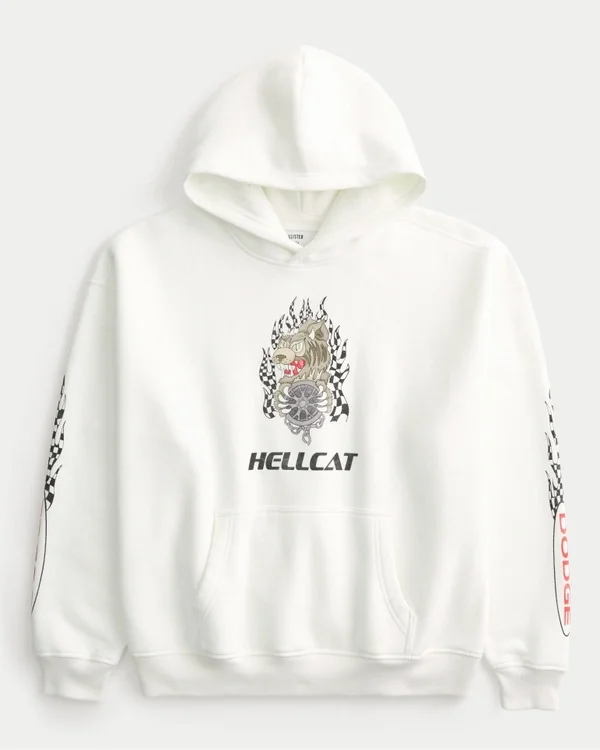 Boxy Dodge Hellcat Graphic Hoodie Boxy Dodge Hellcat Graphic Hoodie