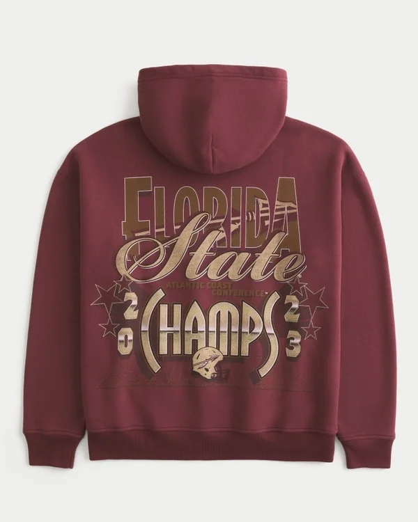 Boxy Florida State University Seminoles Graphic Hoodie Boxy Florida State University Seminoles Graphic Hoodie