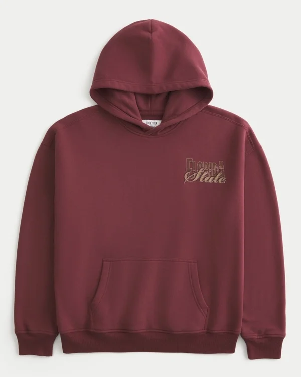 Boxy Florida State University Seminoles Graphic Hoodie Boxy Florida State University Seminoles Graphic Hoodie