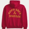 Boxy Good Luck Graphic Hoodie