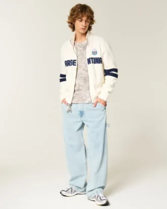 Boxy Half-Zip Argentina Graphic Sweatshirt