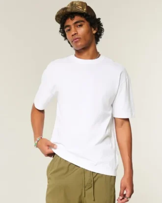 Boxy Heavyweight Cotton Crew T-Shirt